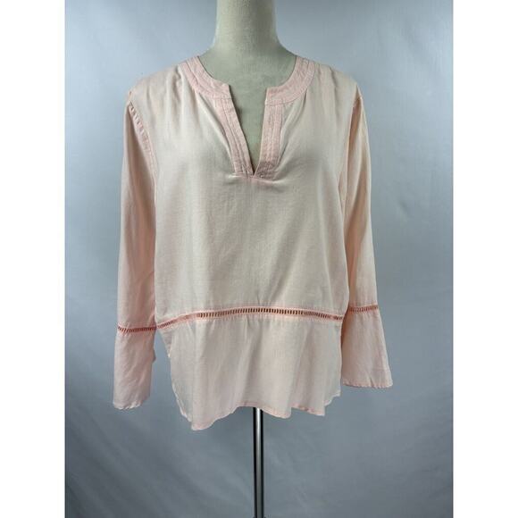 Bella Dahl Tunic Top Blouse Peach Pink Large - Picture 9 of 9
